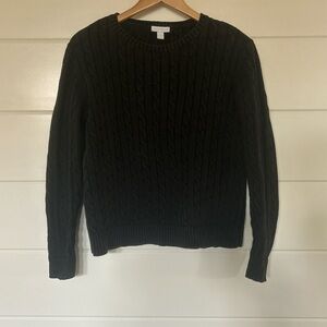 basic black knit sweater -size S/M